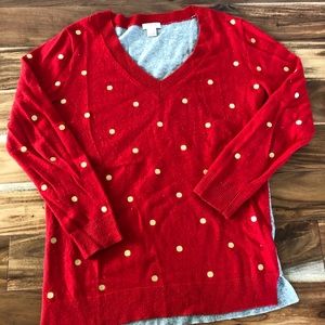 JCrew cozy polka dotted sweater